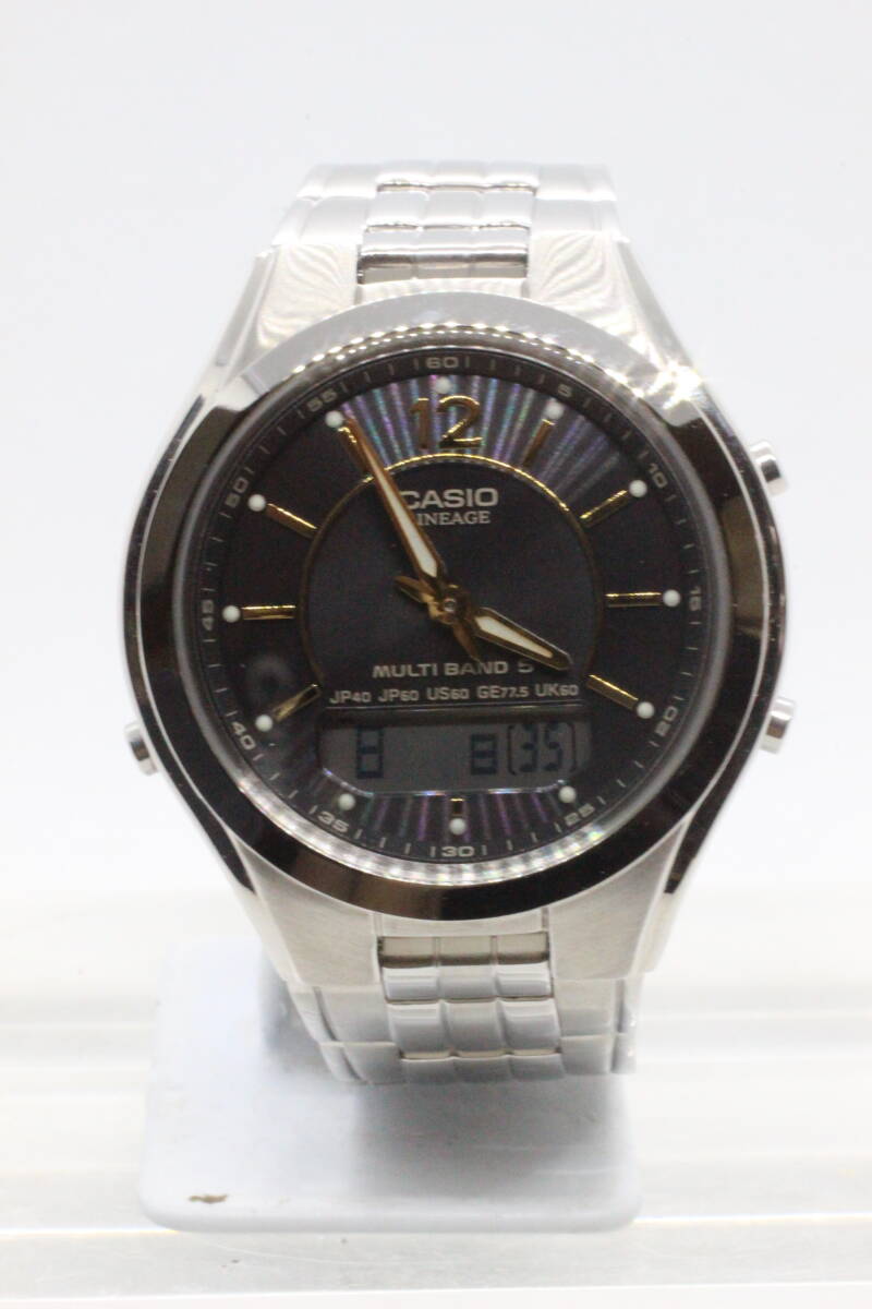 【CASIO LINEAGE】LCW-M200 MULTI BAND 5WAVE CEPTORTOUGH SOLAR ALARM DUAL TIME ST.STEEL JAPAN MOV`T 中古美品時計 黒文字盤 25.6.12 OR拍卖