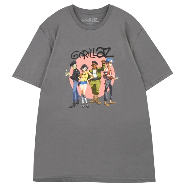 GORILLAZ ゴリラズ Group Circle Rise Tシャツ GREY Sサイズ オフィシャル拍卖