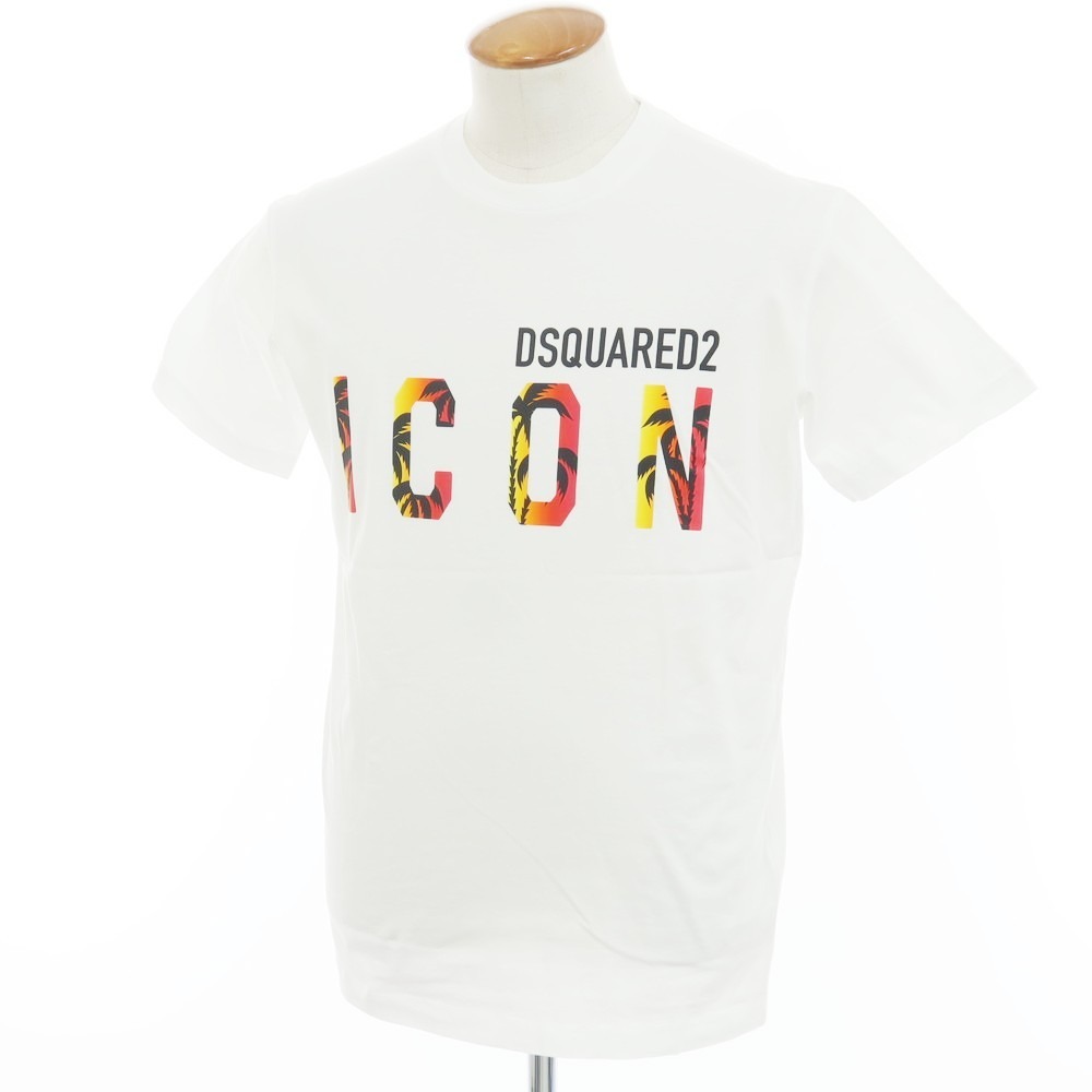 【新品アウトレット】ディースクエアード DSQUARED2 コットン クルーネック 半袖Tシャツ ホワイト【サイズM】拍卖