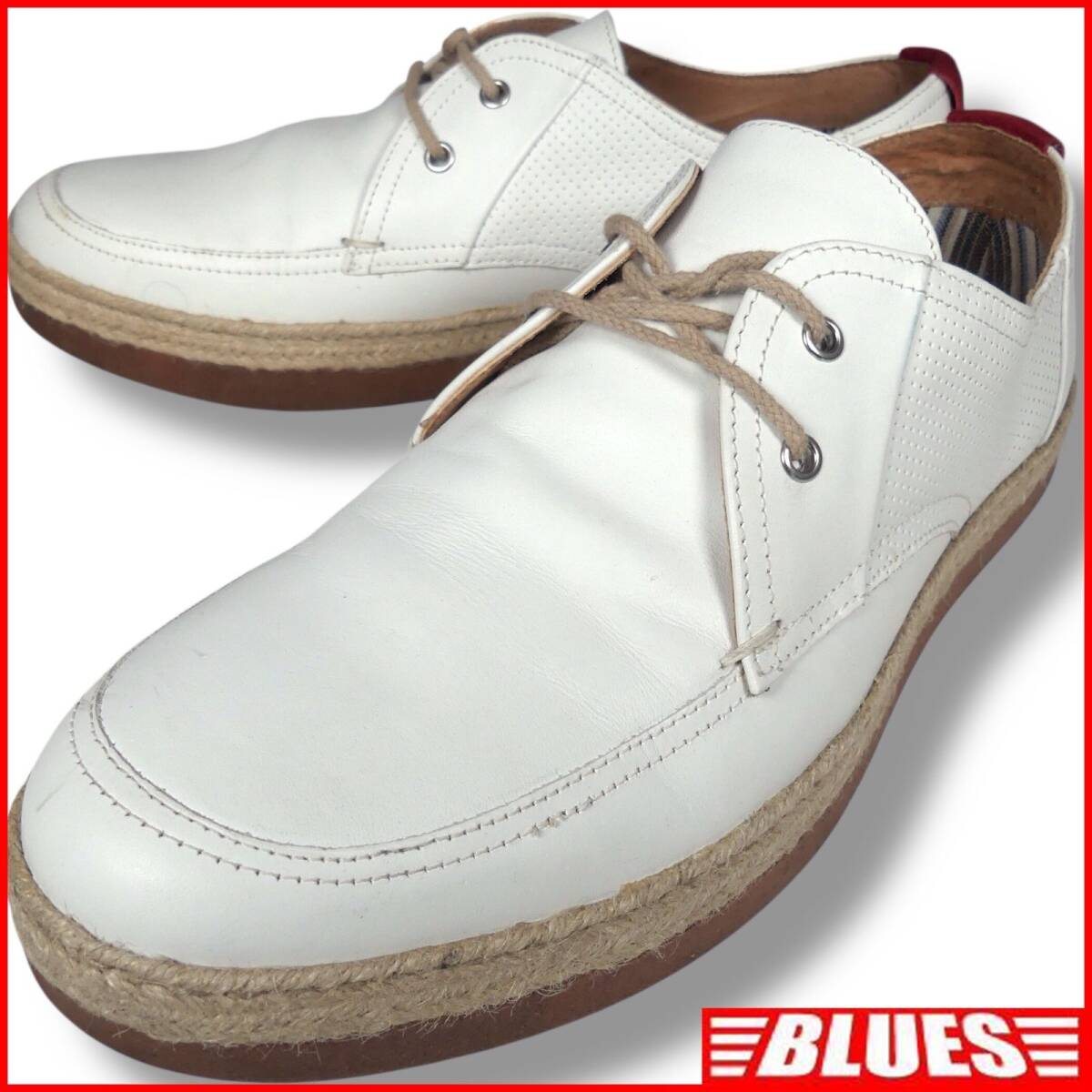 即決★Stefanorossi★28.5cm レザーレースアップシューズ ステファノロッシ メンズ 白 本革 本皮 革靴拍卖