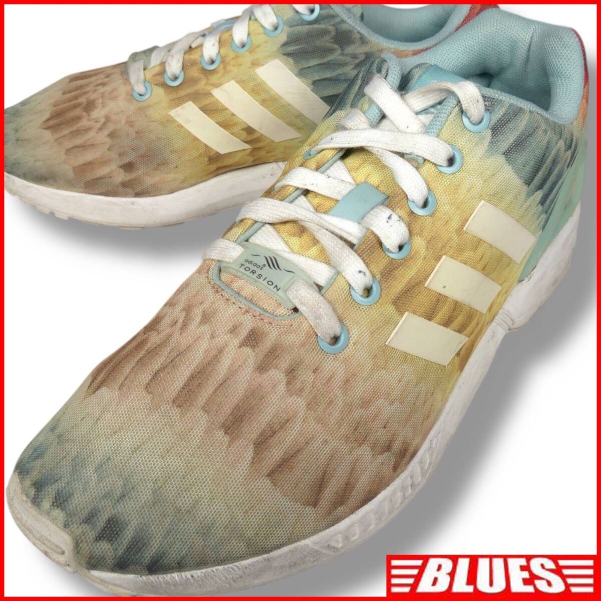 即決★adidas★25.5cm レザースニーカー アディダス ZX FLUX メンズ US8.5 本革 ストリート 本皮 スニーカー 革靴 アウトドア拍卖