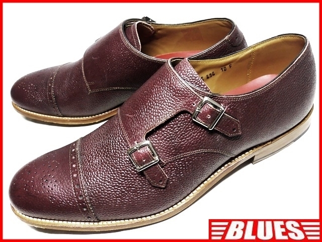 即決★英国製 GRENSON★28cm 美品 レザーダブルモンクストラップシューズ グレンソン メンズ 10 茶 本革 ビジネス 本皮 ローファー 革靴拍卖