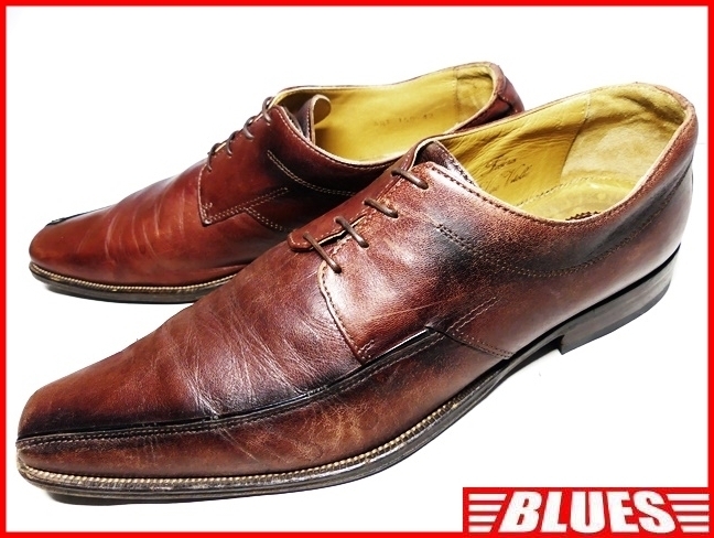 即決★イタリア製 VISARUNO CALRO BOTRINI別注★26cm レザービジネスシューズ ビサルノ コラボ メンズ 42 本革 ドレス 本皮 ヒール 革靴拍卖