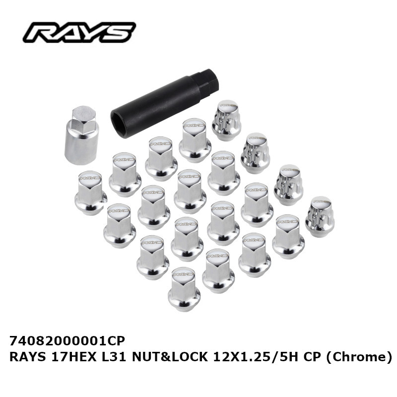 RAYS レイズ ナット&ロックセット ロックナット クローム メッキ シルバー M12xP1.25 17HEX L31 5H用 5H 5穴 74082000001CP拍卖
