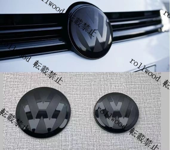 フォルクスワーゲン ゴルフ6/7/7.5用 GTIエンブレムカバーセット 前後対応 ブラック 鏡面仕上げ フロント・リア VWマークカバー拍卖