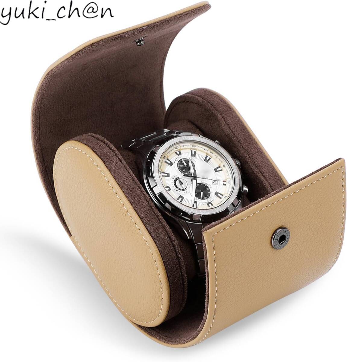 時計ケース 腕時計ケース 1本収納 防水 耐衝撃 高級PUレザー 旅行 出張用 プレゼントに最適 カーキ色 1本用拍卖