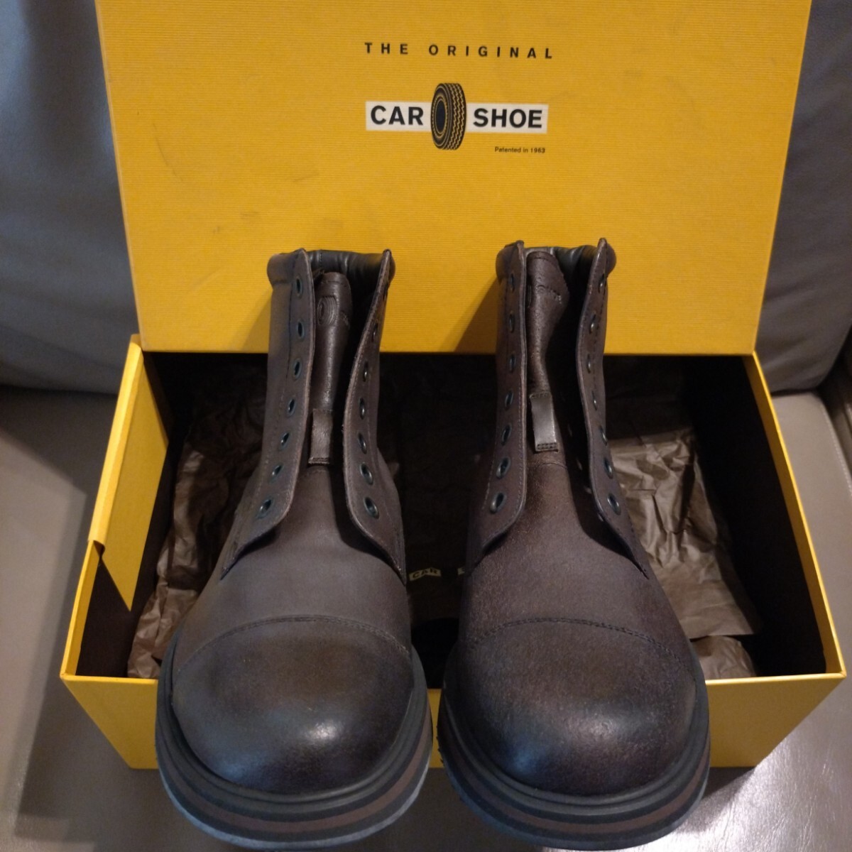 CARSHOE カーシュー driving boots ドライビングブーツ driving shoes ドライビングシューズ PRADA ブラウン 濃茶 7.5 未使用 送料無料拍卖