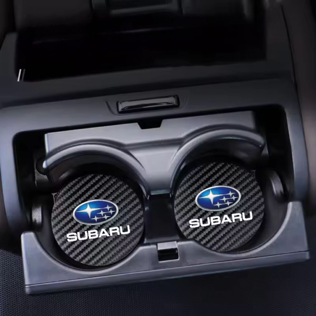 【SUBARU専用】カーボン調カップホルダーコースター 4枚セット/滑り止め・防汚/スバル車内装ドレスアップ/DIY簡単カスタム拍卖