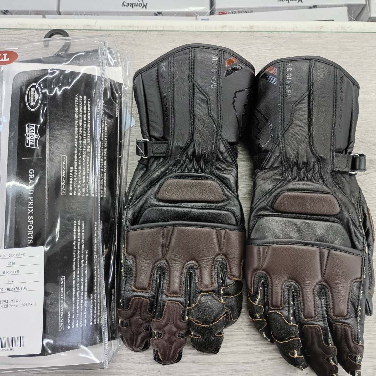 新品展示品 KUSHITANI × KADOYA GPS GLOVE-K / ブラック/ブラック XLサイズ レーシンググローブ 管理3006拍卖