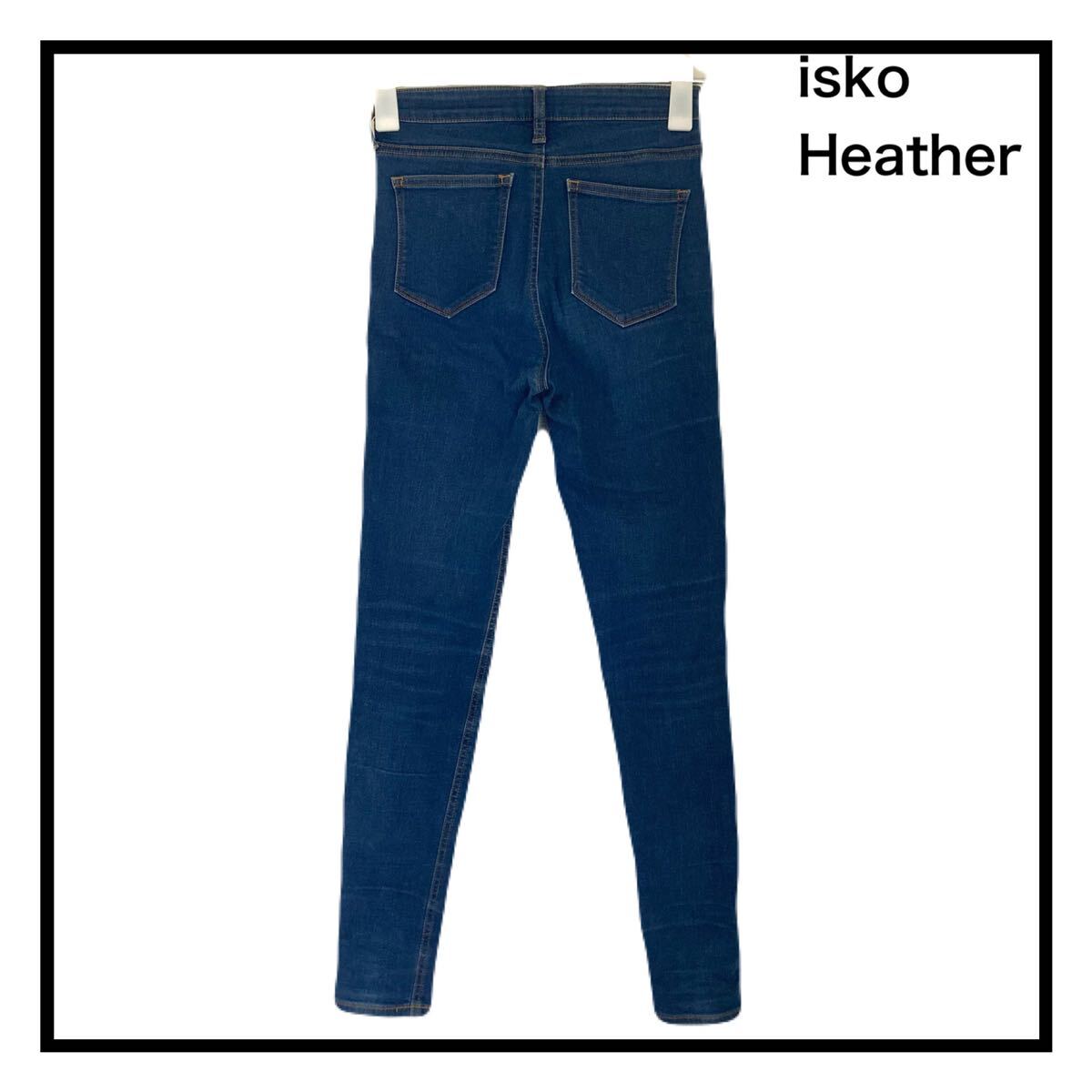 isko ヘザー タイト スキニーデニムパンツ レディース 濃紺 ストレッチ◎拍卖