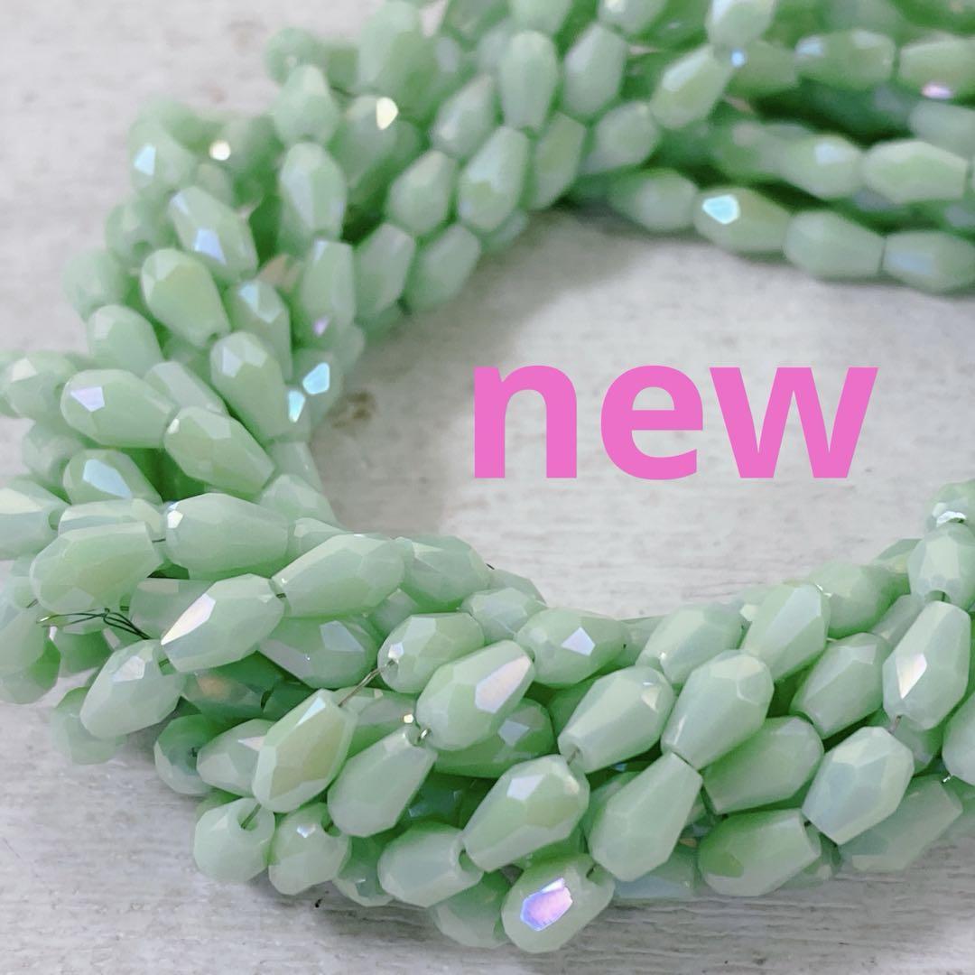 ht073/new!ガラスビーズ◇小粒ドロップ形 多面カット5連拍卖