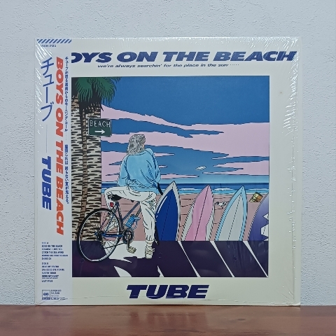 帯付LP/ チューブ☆TUBE「BOYS ON THE BEACH」シュリンク付 / BECAUSE I LOVE YOU / わたせせいぞう拍卖