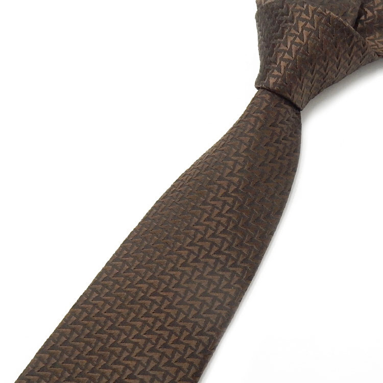京都西陣織 ネクタイ シルク100% チョコ茶系/地紋柄(飛翔) メール便OK NJ-JM03拍卖