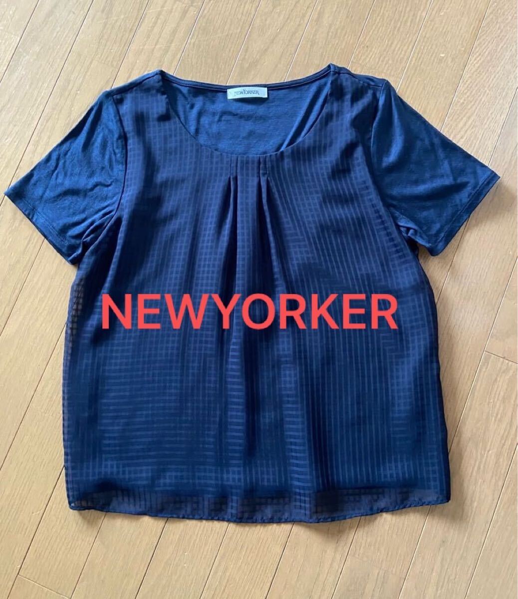 NEWYORKER レディース トップス 半袖 sizeL ネイビー拍卖