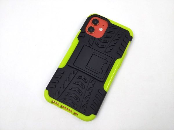 iPhone12 mini用 スタンド カバー 耐衝撃ケース グリーン 送料無料拍卖