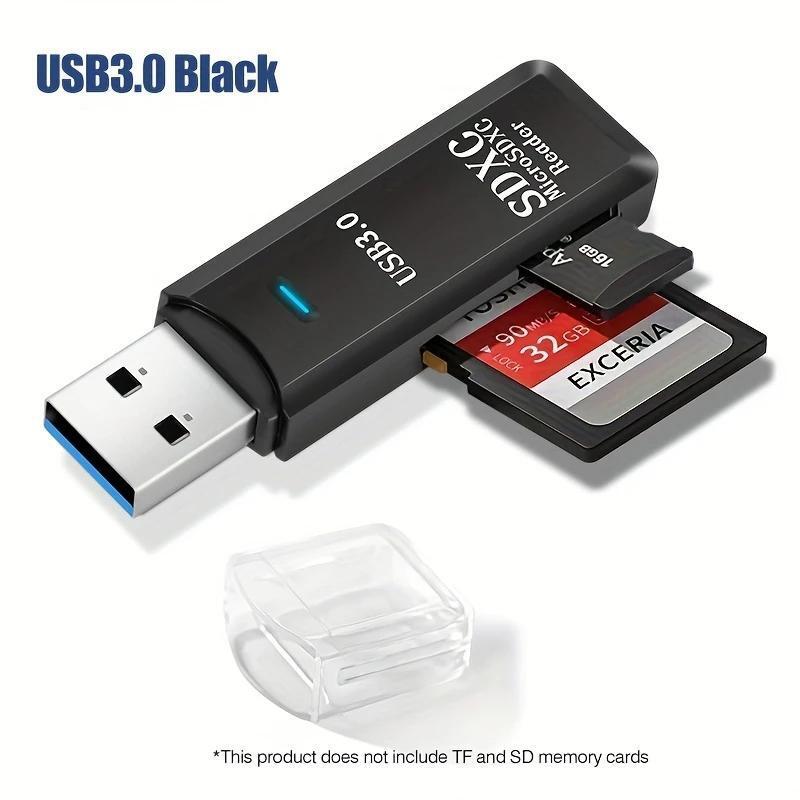☆マイクロ SDカードリーダー USB3.0 2in1 ブラック 新品 SDXC microSDXC Reader 1個 拍卖