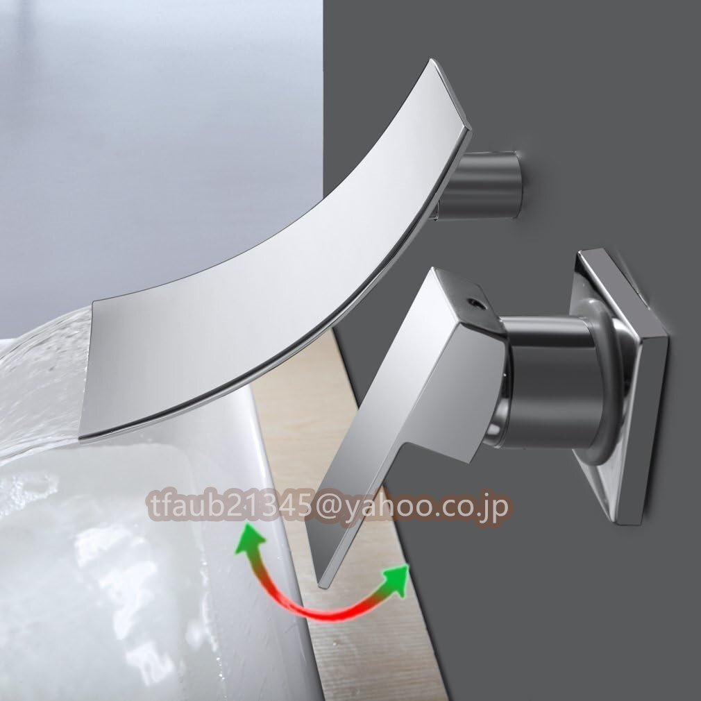 【ケーリーフショップ】洗面蛇口 冷熱混合水栓 手洗い鉢 蛇口 壁付水栓 ハンドル別掛け 滝状吐水口 水栓蛇口 洗面用 手洗いボウル用拍卖