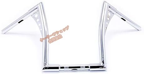 ハーレー・ホンダ・カワサキ・スズキ用 1インチ(25mm) ライズハンドルバー 10-16可変 (FLHT/FLHR/スポーツスター883/1200/シャドー対応)拍卖