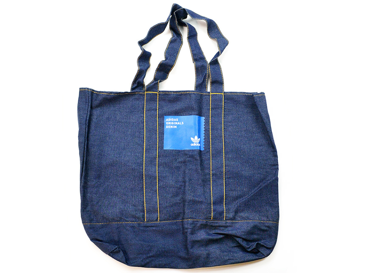新品未使用 非売品 ノベルティ アディダス オリジナルス デニム トートバッグ 大型 ADIDAS ORIGINALS DENIM TOTE BAG拍卖