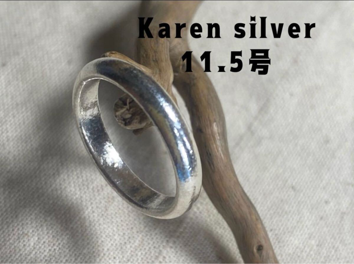 R639ゥ4Kる ラウンド ピンキー甲丸カレンシルバーリング シンプル KARENマリッジリング4拍卖