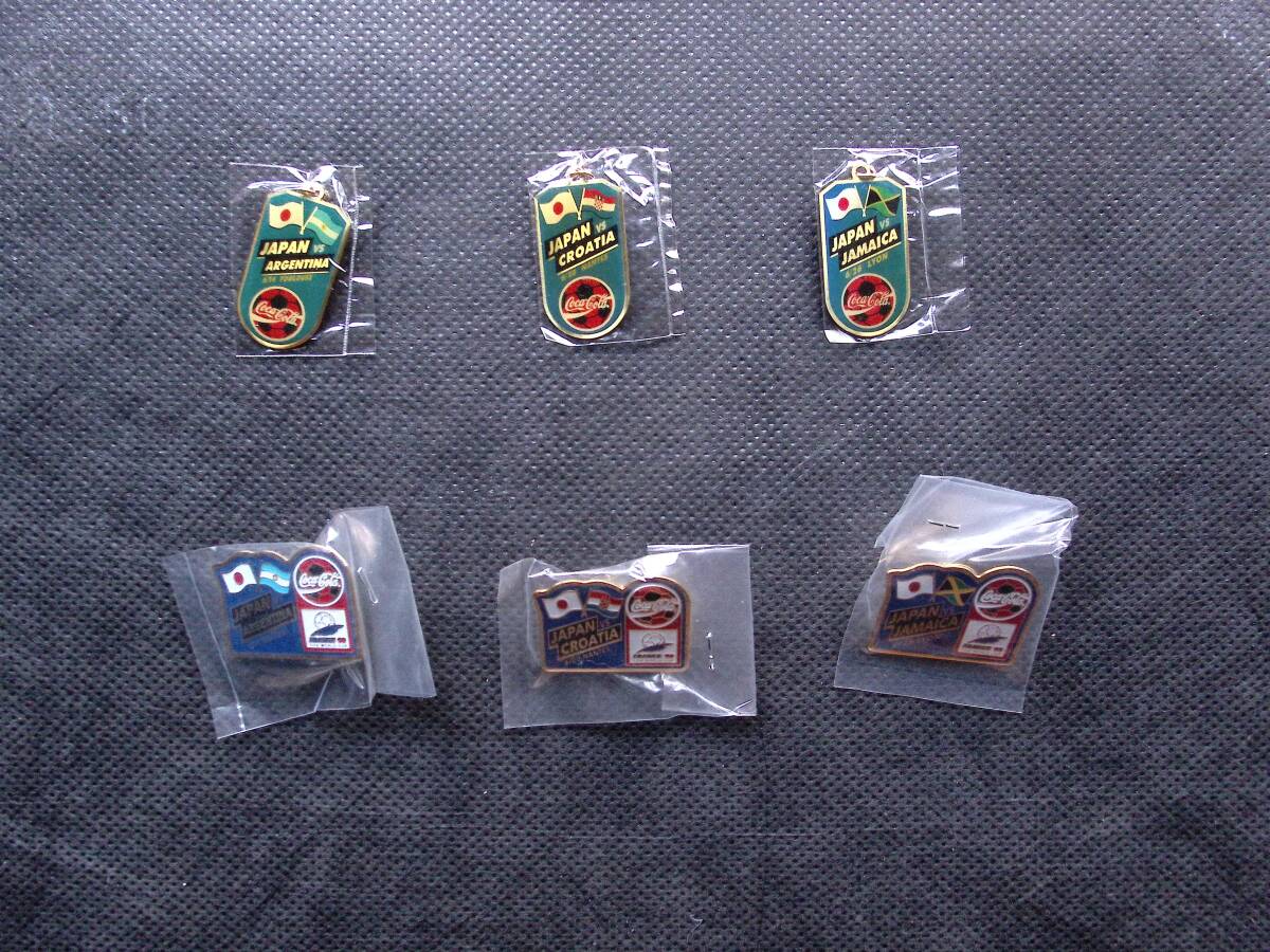 ★ FIFA World Cup 98 日本 VS アルゼンチン/ジャマイカ/クロアチア コカ・コーラ 非売品 6種セット拍卖