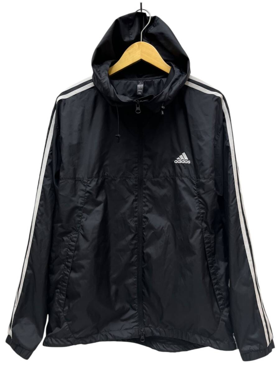 adidas (アディダス) エッセンシャル プラス 3ストライプ ウインドブレーカージャケット JF3912 M ブラック メンズ/049拍卖