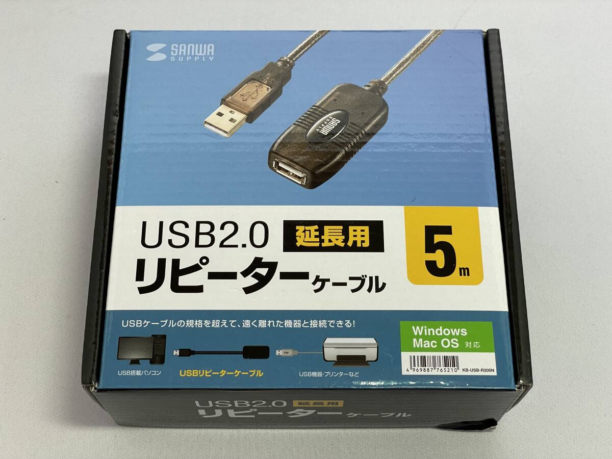 【未使用品/専用箱付】★SANWA:USB2.0リピーターケーブル/5m(KB-USB-R205N)★拍卖