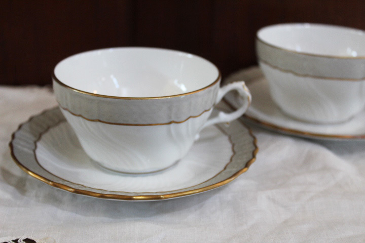 【リチャードジノリ ベッキオグレース】ティー カップ&ソーサー 2客拍卖