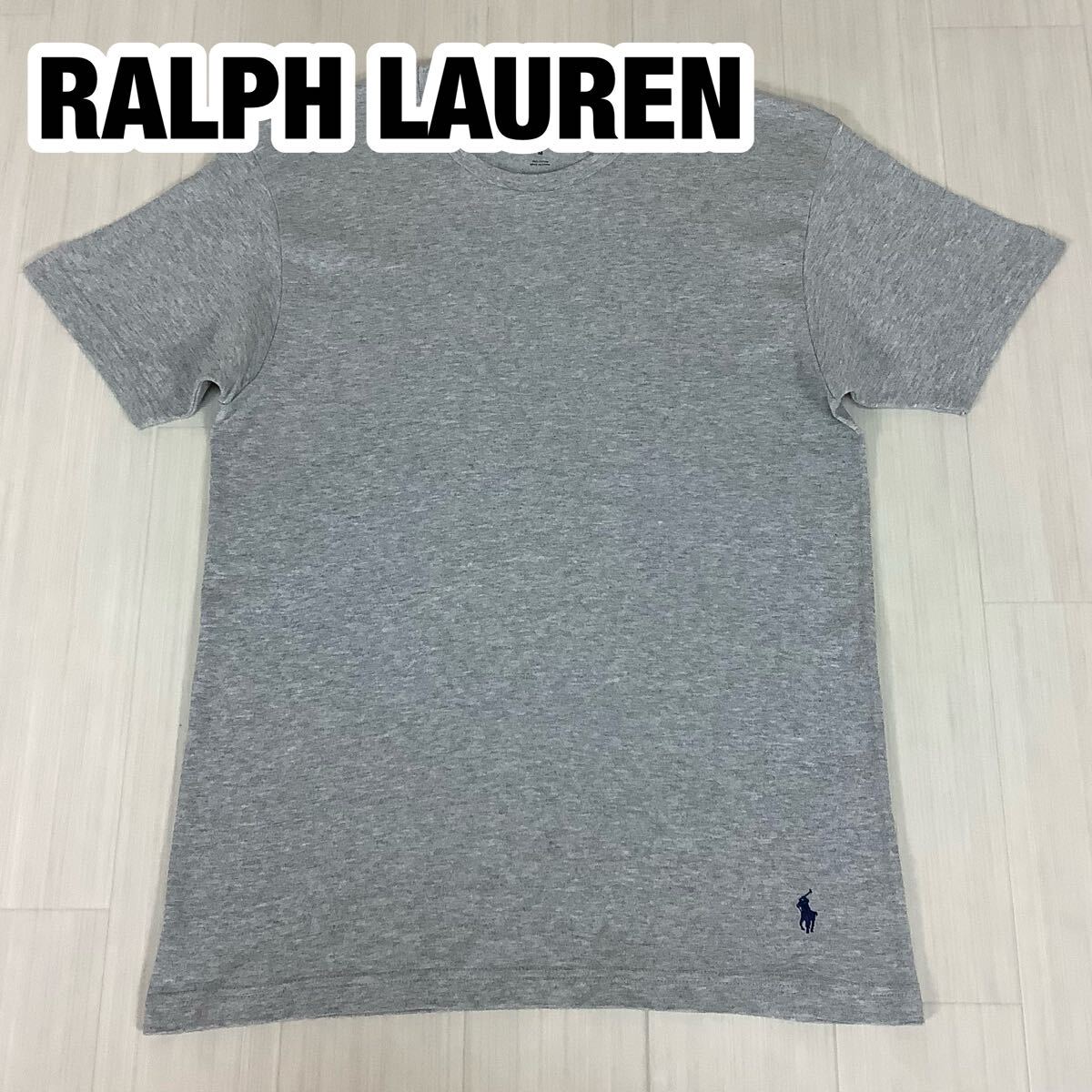 POLO RALPH LAUREN ポロラルフローレン 半袖Tシャツ M 霜降りグレー 刺繍ロゴ 裾ポニー拍卖