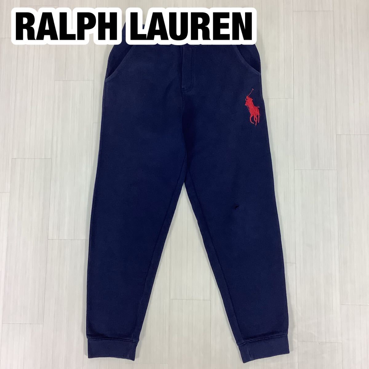 POLO RALPH LAUREN ポロラルフローレン スウェットパンツ ジョガーパンツ L(14-16) ネイビー 裏起毛 刺繍ビッグポニー拍卖
