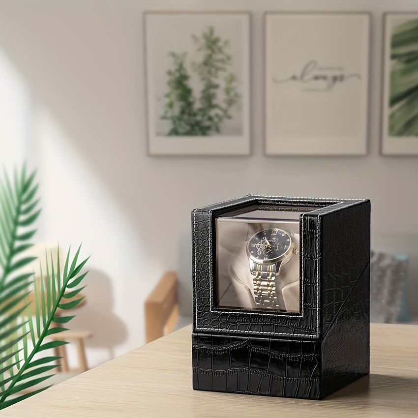 時計収納ケース 自動巻き上げ機 腕時計ケース ウォッチワインダー ワインディングマシーン 1本巻き 1本用 ウォッチケース レザー USB拍卖