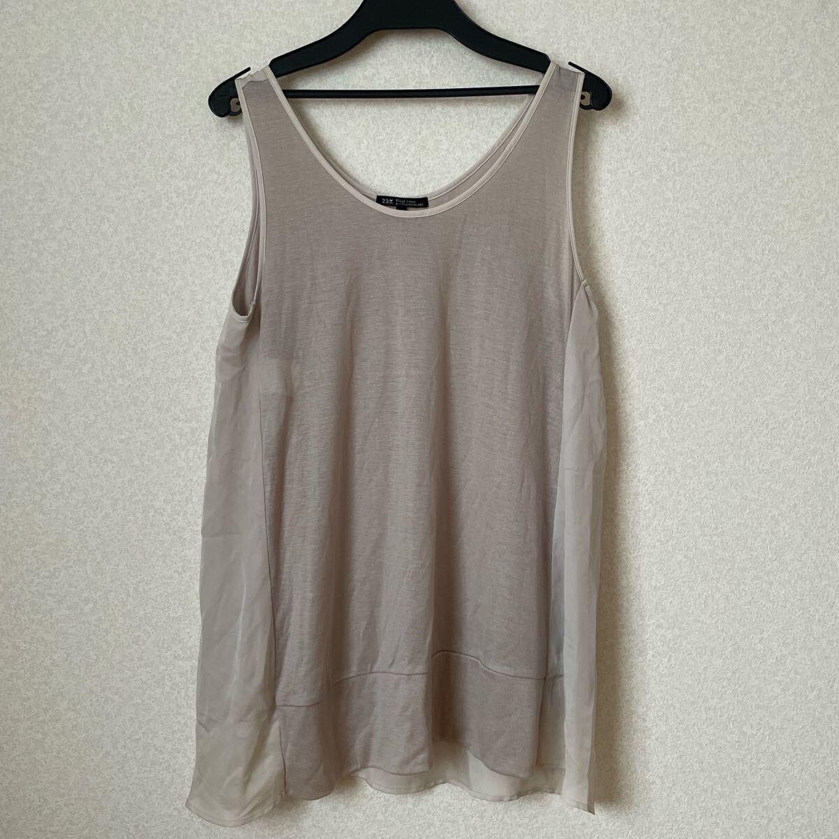 23区 オンワード樫山 異素材切替 タンクトップ 38拍卖