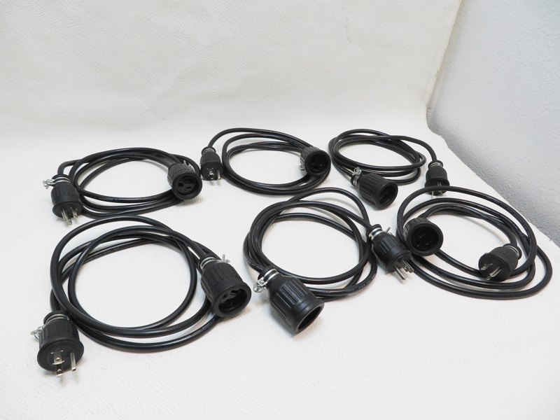 単相100V FUJI 接地付 延長コード 15A/125V 約1.9m×6本セット(VCTF 2 mm2)現状品 (DE02)拍卖