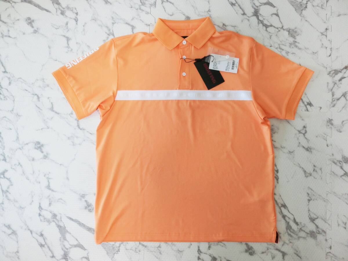 送料無料 新品 ブリーフィング 半袖 ポロシャツ オレンジ Mサイズ 吸水速乾 BRIEFING MENS SLEEVE LOGO POLO RELAXED FIT 即納可拍卖