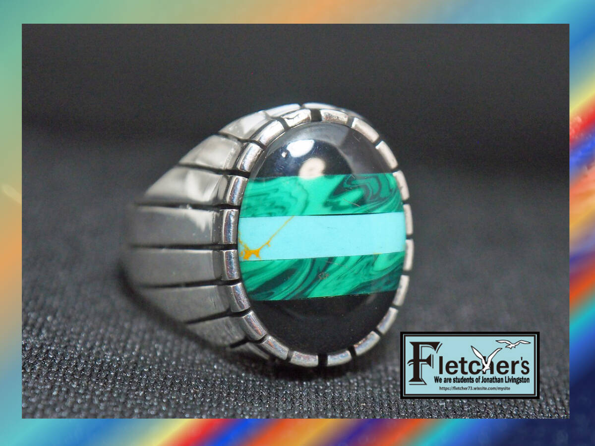 西海岸スタイル インディアンジュエリー ナバホ族作家シルバー&マルチストーンリング ネイティブアクセサリー 22号 aa25拍卖