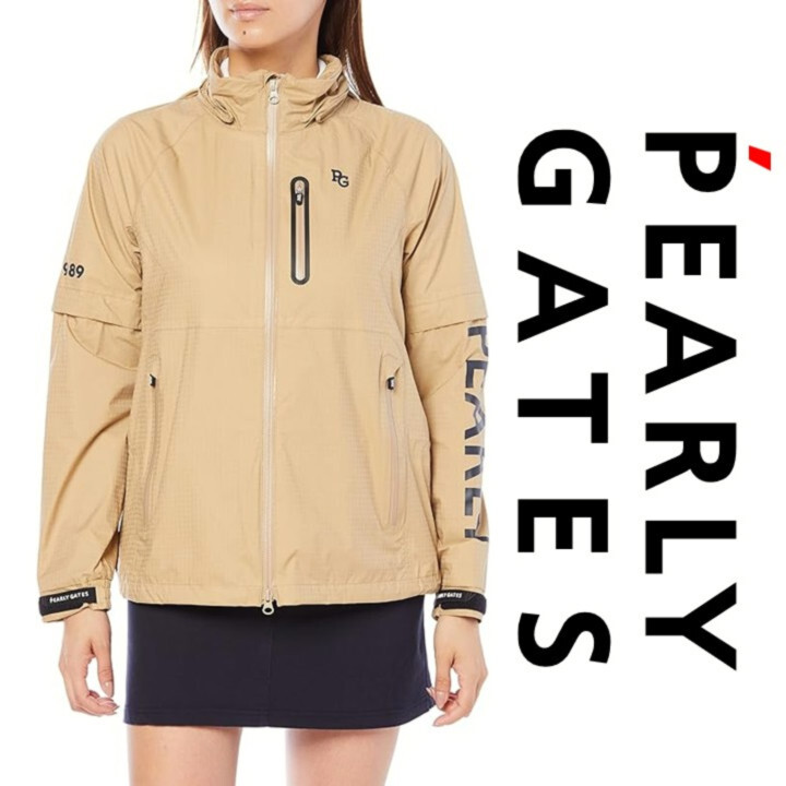 39,600円新品タグ付き【PEARLY GATES パーリーゲイツ】袖脱着式 ジップブルゾン レインウェア― 0 v7211拍卖