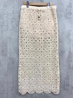 ZARA ザラ コットン クロシェ レース ロング スカート sizeM/生成 ■◆ ☆ feb5 レディース拍卖