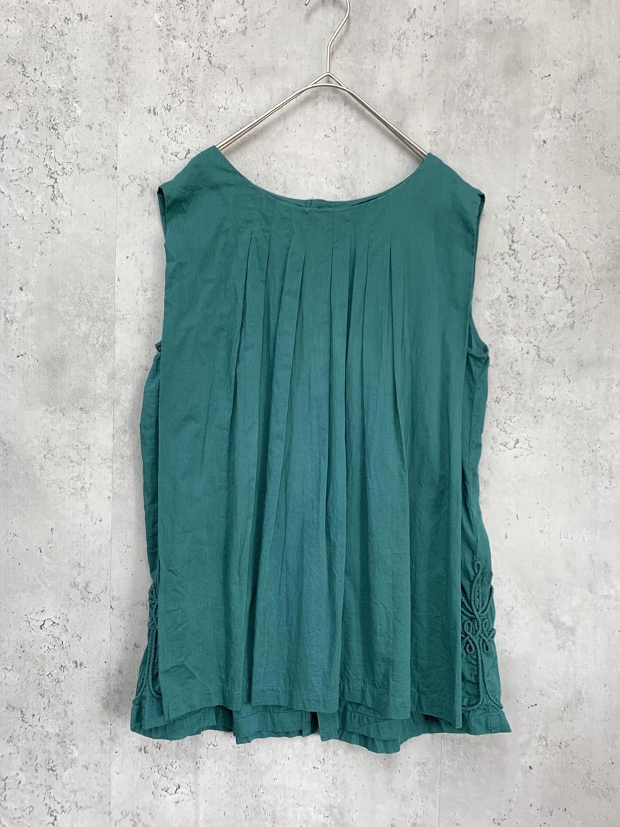 ゆうパケットOK simplicite シンプリシテェ 2WAY ネックタック コード刺繍 ブラウス シャツ 緑 ■◆ ☆ fcc6拍卖