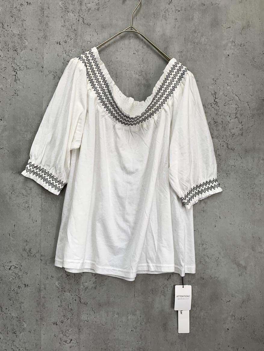 ゆうパケットOK 新品 Heather ヘザー he063139ts スモッキングT プルオーバー sizeF/白 ■■ ☆ fcb2 レディース拍卖