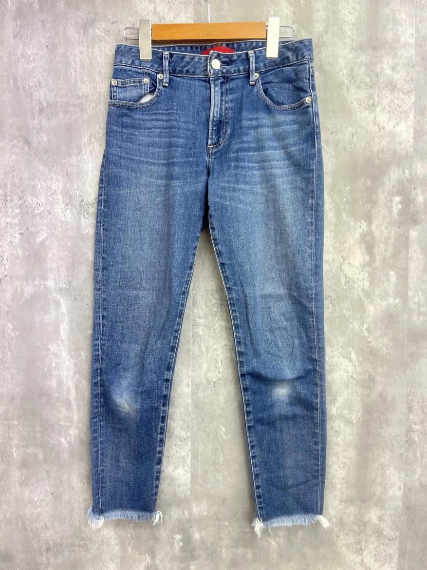 ゆうパケットOK RODEO CROWNS ロデオクラウンズ テーパード カットオフ スキニー デニムパンツ size26/青 ■■ ☆ fcd1 レディース拍卖