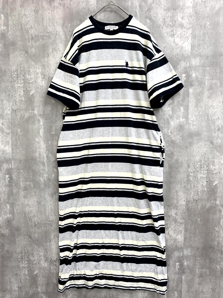 U.S. POLO ASSN. ユーエスポロアッスン 半袖 ロゴ刺 ワンピース sizeF/ボーター ■◆ ☆ fcb2 レディース拍卖