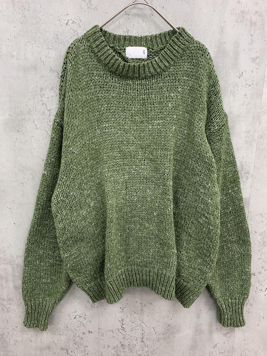 KBF ケービーエフ アーバンリサーチ KC84-22M010 バックオープン ニット セーター sizeone/緑 ■■拍卖