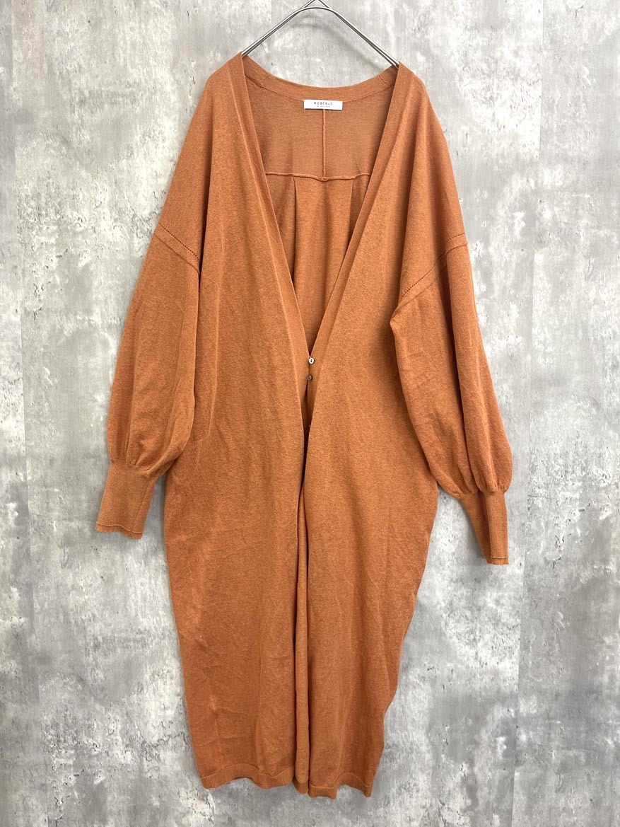 ゆうパケットOK ROSE BUD ローズバッド シアー ロング カーディガン sizeF/オレンジ ■◇ ☆ fcb4 レディース拍卖