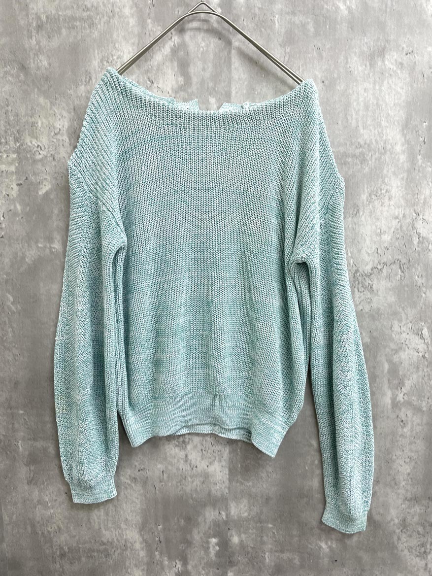 新品 Brahmin ブラーミン B94110 バックレースアップ ニット セーター size38/黄緑 ■■◎拍卖