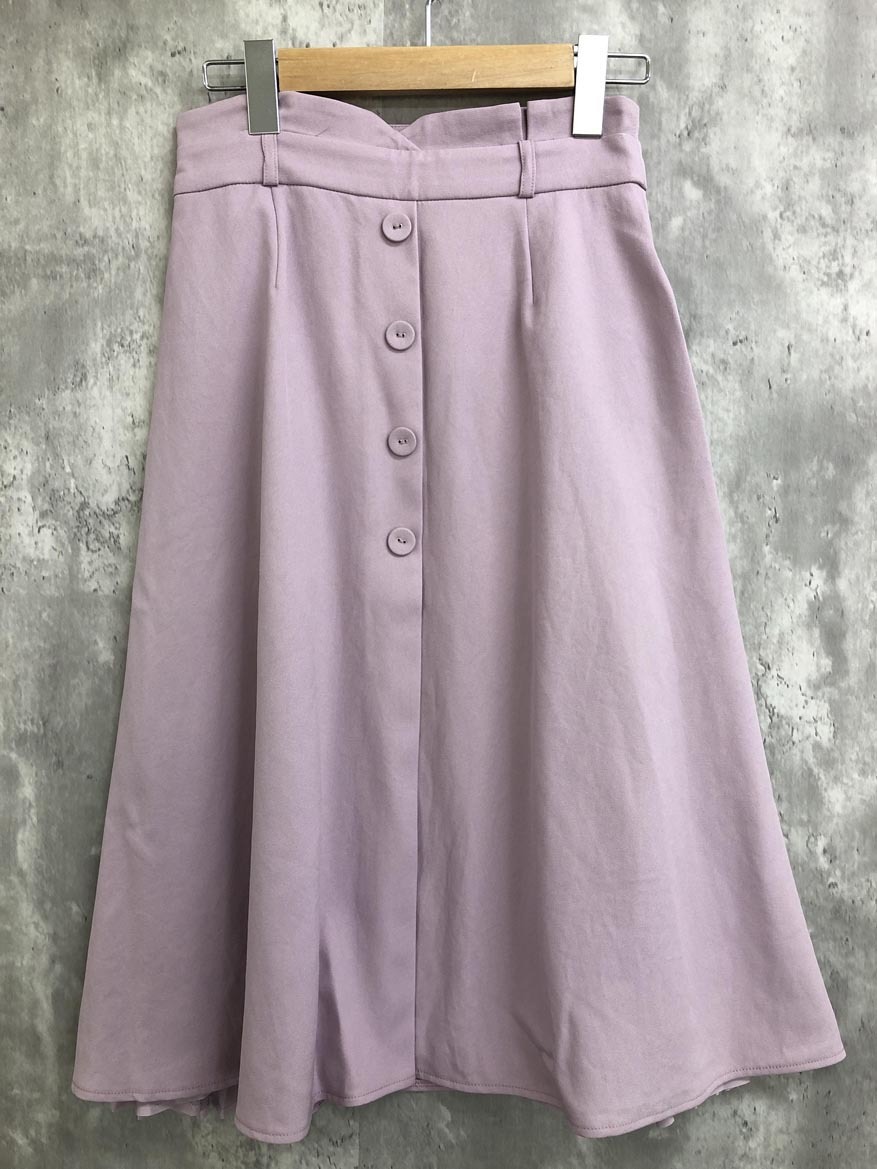 ゆうパケットOK 新品 MISCH MASCH ミッシュマッシュ ボタン プリーツ スカート sizeS/ライトパープル ■■ ☆ fcc6 レディース拍卖