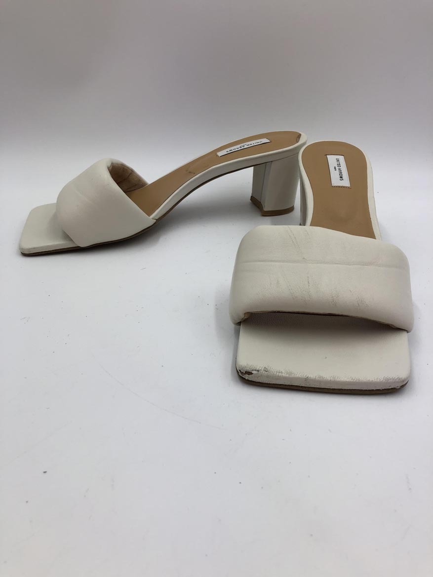 UNITED ARROWS ユナイテッドアローズ 太ヒール ミュール サンダル size38/白 ■◆拍卖