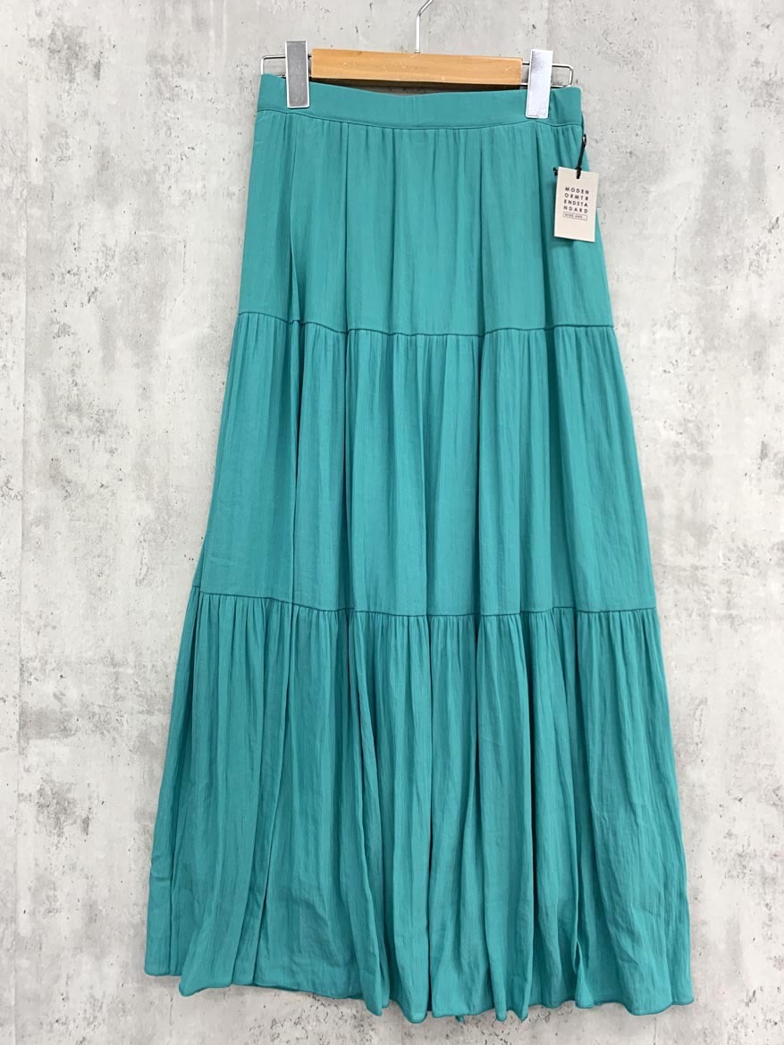 ゆうパケットOK 新品 niko and ニコ アンド カッセンカラー ティアード ロング スカート sizeM/グリーン ■◇ ☆ fcb0 レディース拍卖