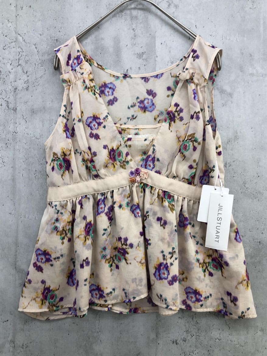 ゆうパケットOK 新品 JILLSTUART ジルスチュアート 092-110153 総柄 タンクトップ sizeS/ベージュ ■◆ ☆ ffa5 レディース拍卖