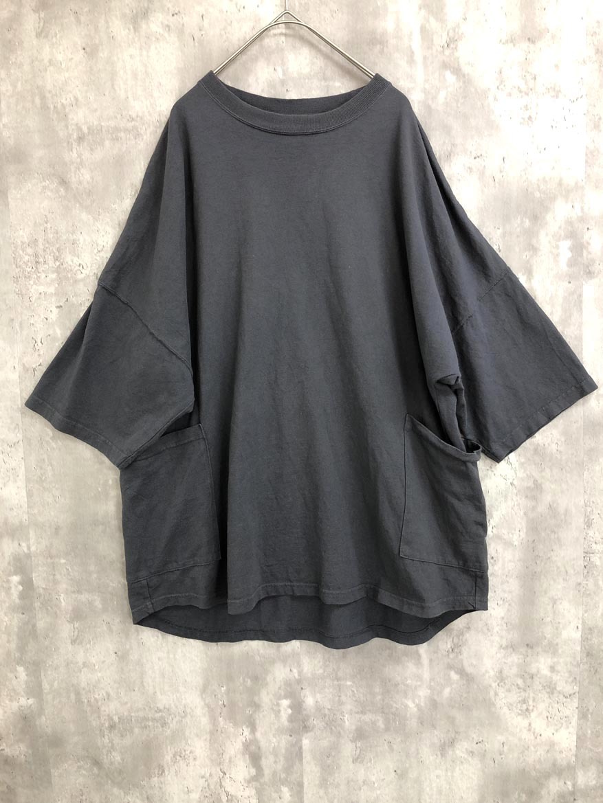 ゆうパケットOK SHIPS any シップスエニィ ユニセックス COTTON USA 8ozドルマン キャップ ポケット Tシャツ sizeM/グレー ■■拍卖