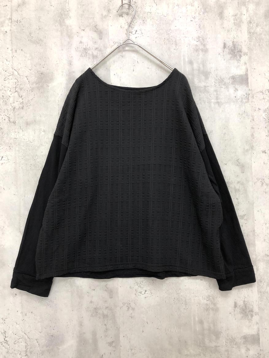 ゆうパケットOK Jena espace merveilleux ジェナ エスパスメルヴェイユ 異素材 切り替え カットソー sizeF/黒 ■◆ ☆ ffb6 レディース拍卖